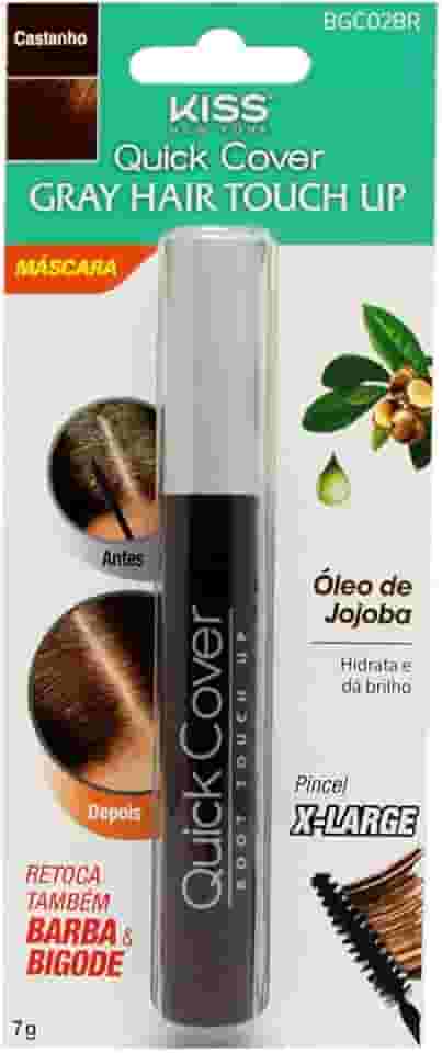 Kiss New York Retoque Capilar Gray Hair Brush-In Castanho Escuro