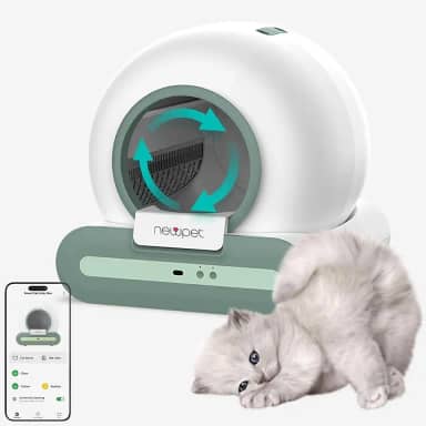 Caixas de Areia para Gatos, Banheiro Inteligente Gato Tuya WIFI Controle de APP Caixa Areia Gato Autolimpante Banheiro Gato (Branco(Kit 1))