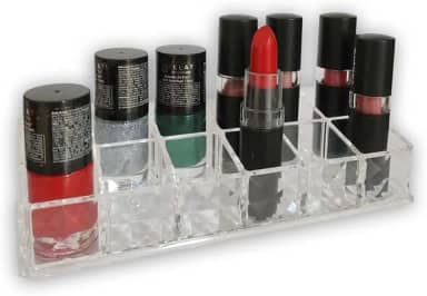 Organizador De Batons e Cosméticos em Acrílico com 12 Divisões