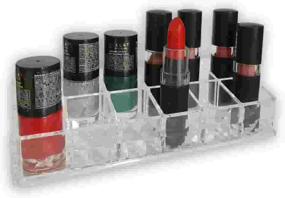 Organizador De Batons e Cosméticos em Acrílico com 12 Divisões