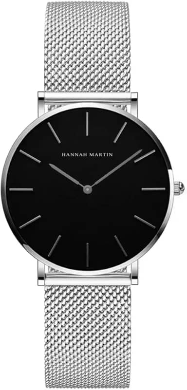 Relógio feminino analógico de quartzo, pulseira de malha de aço inoxidável, ouro rosa, impermeável, com pulseira inspiradora