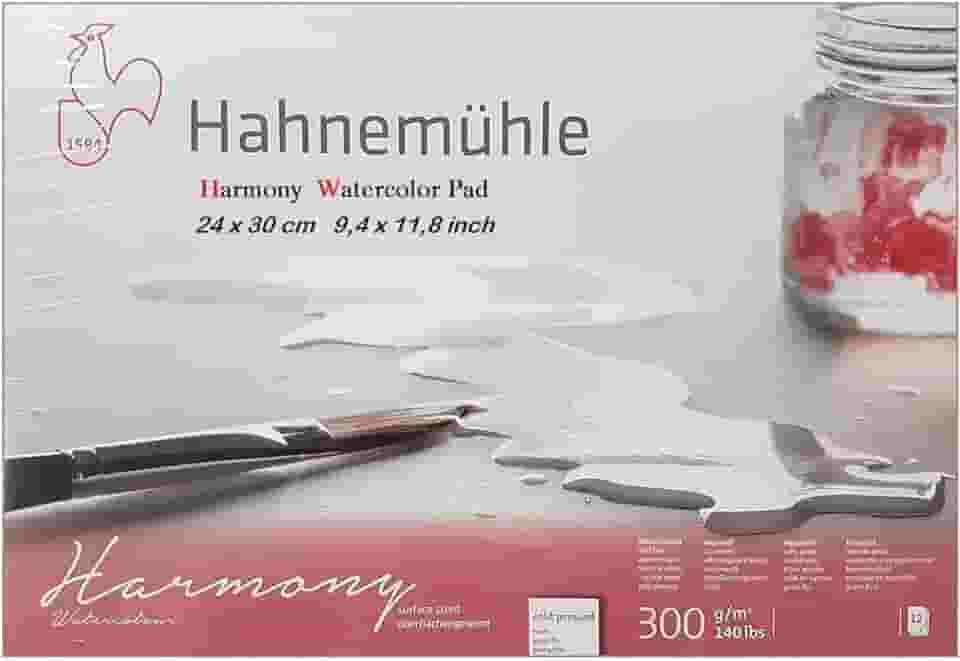 Aquarela Harmony 300 g/m², textura fina, 24x30cm, 12 fls