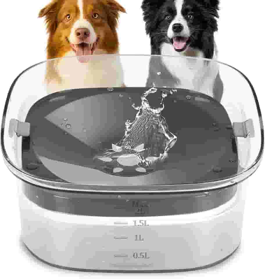 Bebedouro para Cães, Bebedouro Cachorro, Bebedouro Automático Pelo Seco 2L Sistema Anti-Respingo, 21 * 21 * 9.4 cm