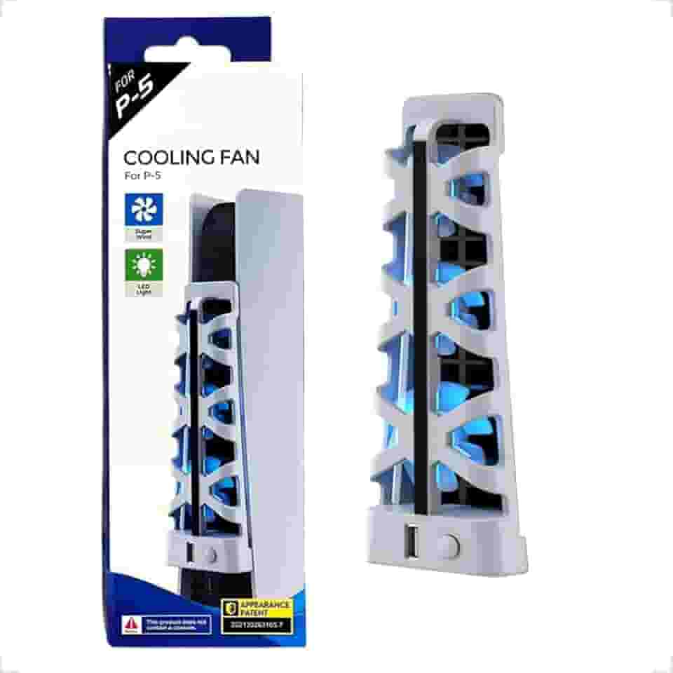 Cooler Fan Ventilador Resfriador Externo 5500rpm Usb com Led para Playstation 5 Ps5 Edição Digital e Mídia Física (Branco)