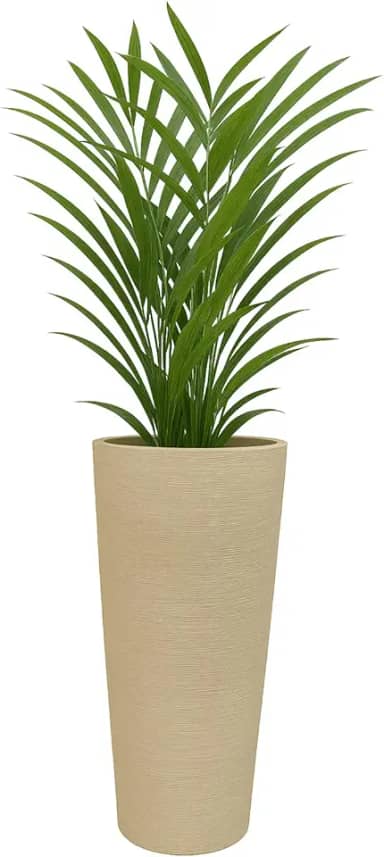 Vaso De Planta Grande Coluna Ibiza Decorativo Luxo Moderno Texturizado (BEGE)
