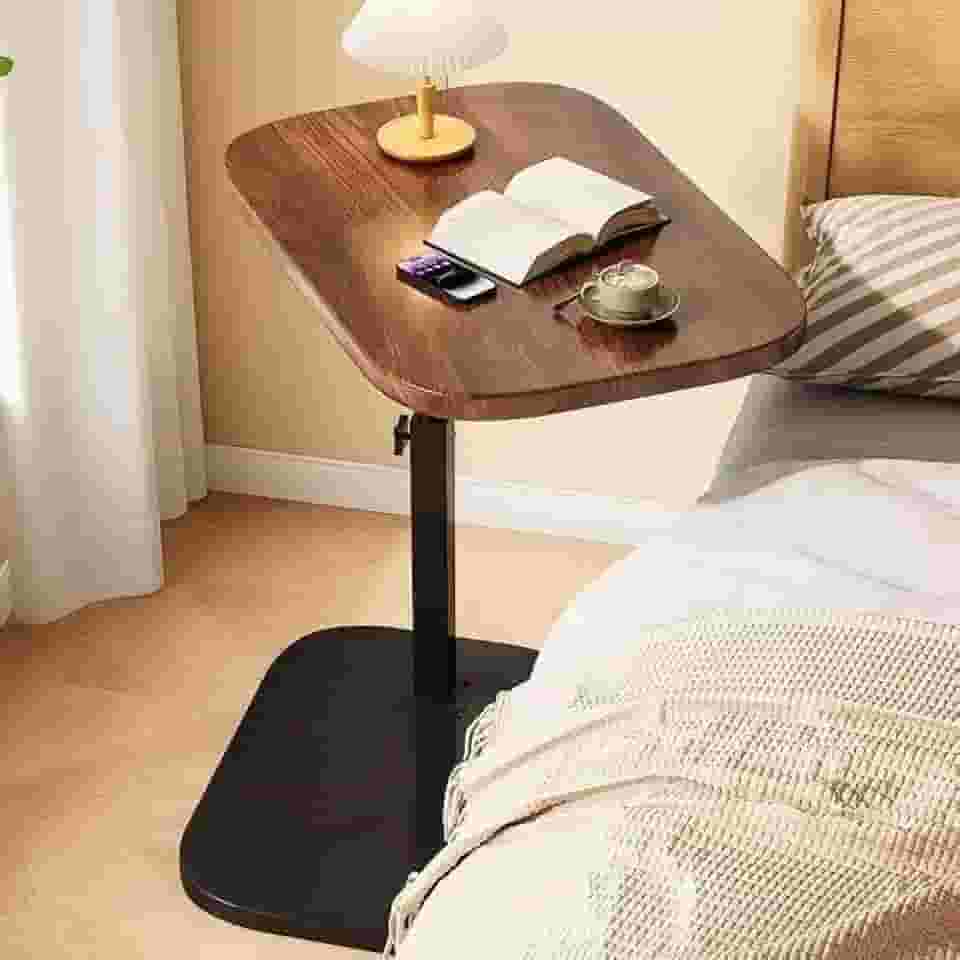 Mesa de apoio lateral ajustável e retrátil para sofá-cama portátil(NEW-0501-Ajustável-Marrom)