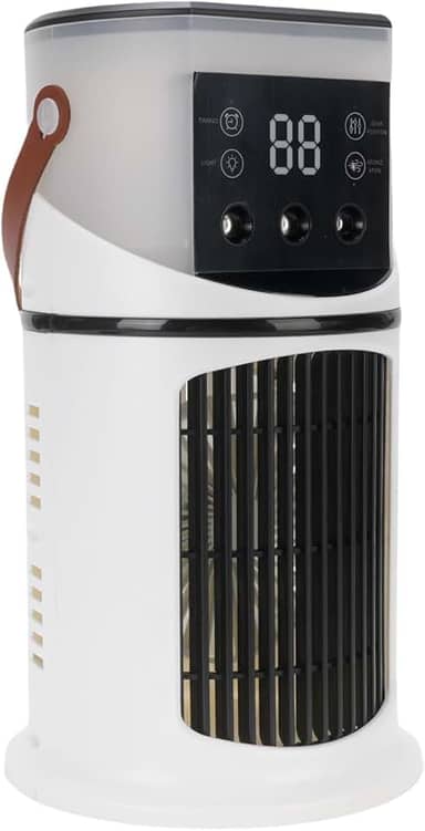 Ar Condicionado Portátil, Mini Refrigerador de Ar Evaporativo, Ventilador de Resfriamento de Ar Pessoal Com 7 Cores Leves, 6 Velocidades e Sprays de Ar Frescos Umidifico AC