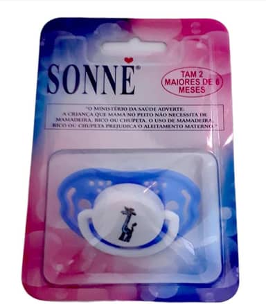 Chupeta Big Bico ANATÔMICO Silicone Girafa T2 Azul