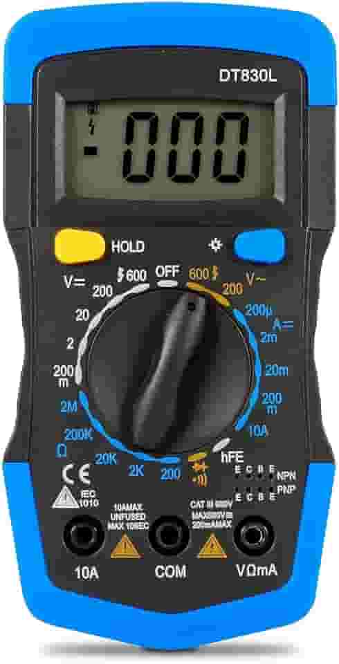 Multímetro Digital Profissional Portátil 600V Alta Precisão: Medidor de Tensão e Corrente para Elétrica e Reparos