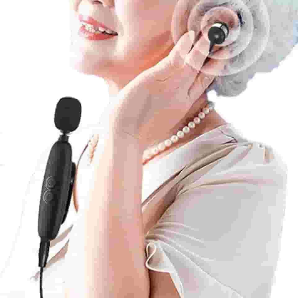 VBESTLIFE Aparelho Auditivo para Idosos, Fones de Ouvido Amplificadores de Som Com Clipe de Colarinho, Bluetooth 5.0, Redução de Ruído, Controle de Volume, Dispositivo Intensificador de