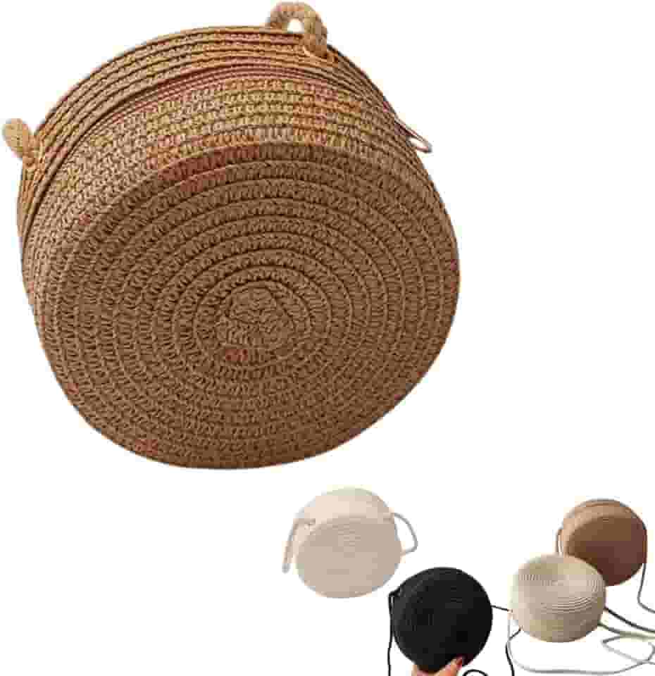 Bolsa de praia feminina de palha sintética com alça casual piscina verão