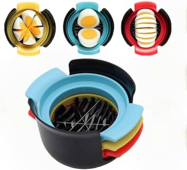 Cortador de ovo de 7,6 cm 1 para ovos cozidos, cortador de ovo fofo multifuncional, ferramenta de acessórios essenciais de cozinha Hone, 3 modos ótimos para picador de salada de ovo, frutas macias de
