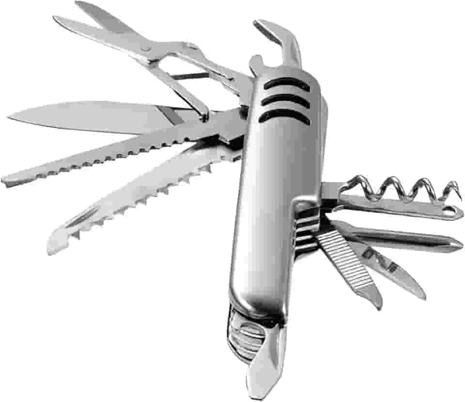 Canivete Suíço Multifuncional 11 Funções Aço Inoxidável 15cm Aberto e 9cm Fechado Compacto Resistente e Ideal para Camping Pesca e Viagem