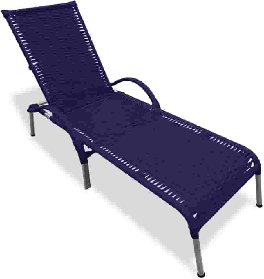 Espreguiçadeira de Fibra Sintética Regulável Julia Piscina (Azul)