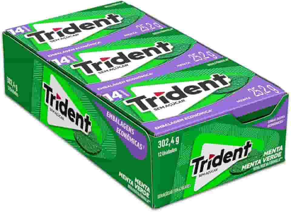 Chiclete Trident Menta emb econ display com 12 uni de 25,2g