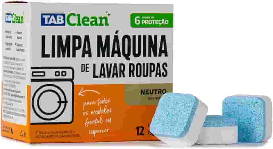 Limpa Maquina de Lavar Roupas em Tabletes/Pastilhas TabClean kit c/12 unds de 15g (180g) 12 Ciclos de Limpeza e Higienização para todas as maquinas de Lavar Roupas c/tampa frontal ou superior.