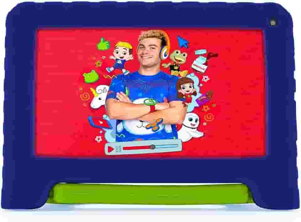 Tablet Infantil Luccas Neto com Controle Parental 4GB RAM + 64GB + Tela 7 pol + Case + Wi-fi + Android 13 + Quad Core Multi - NB423