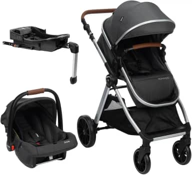 Travel System Infanti, Romanzo Trio, com Isofix, Preto Granizo