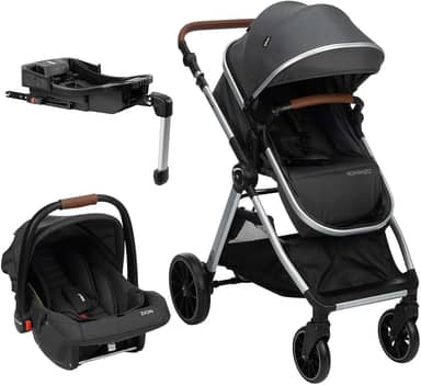 Travel System Infanti, Romanzo Trio, com Isofix, Preto Granizo