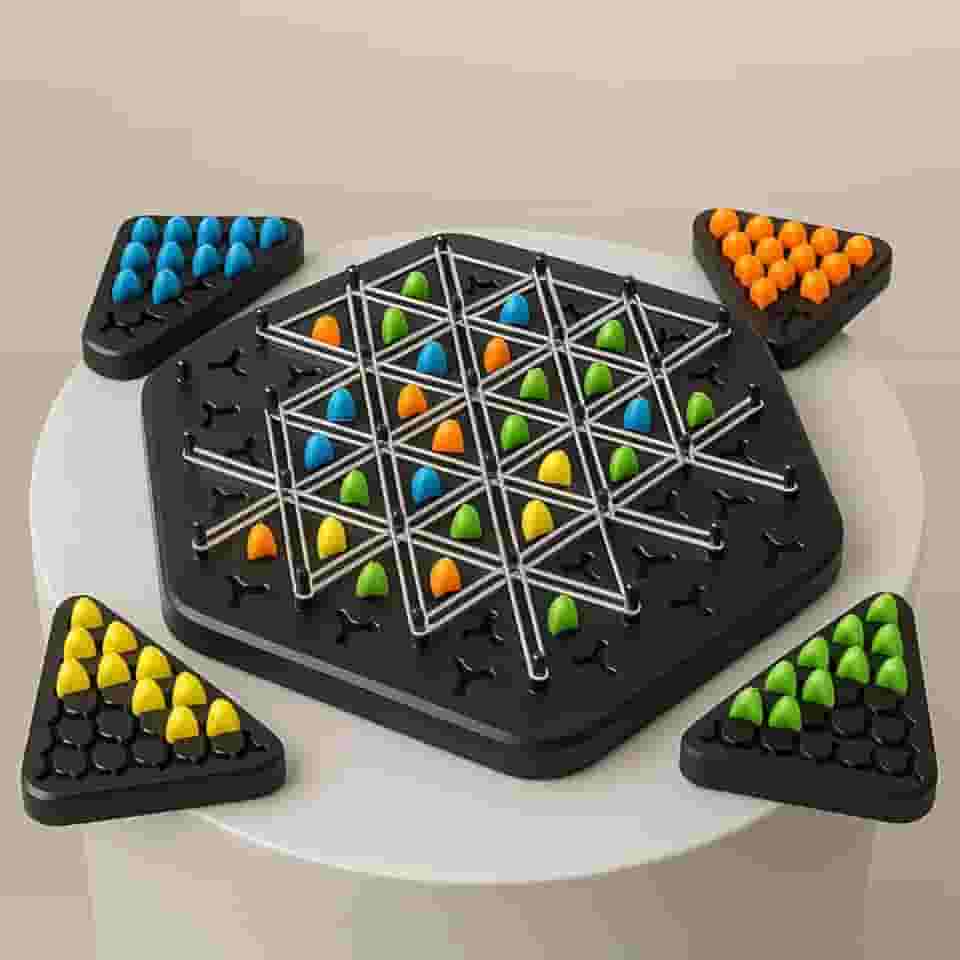 Jogos de Tabuleiro Estratégicos dos Triângulos| Desenvolve Raciocínio Lógico e Educativo | Ideal para Família Amigos e Crianças a partir de 5 anos (Modelo 1)