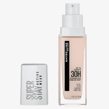 Maybelline NY Base Alta Cobertura Super Stay Active Wear Resistente ao Suor Alta Duração até 30h na Pele, Cor 105 Fair Ivory, 30ml
