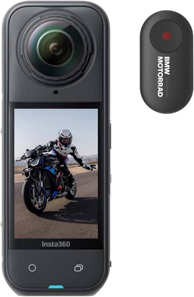 Insta360 X5 BMW Motorrad Edition – Câmera de ação 8K 360 à prova d'água, com pouca luz, efeito de bastão de selfie invisível, lente robusta e substituível, bateria de 3 horas, protetor de vento