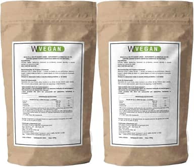 WVegan BCAA em Pó, Sabor Limão, Suplemento Aminoácidos Essenciais Vegano, 1kg, com L-Leucina, L-Valina, L-Isoleucina, Sem Glúten, para Adultos Acima de 19 Anos