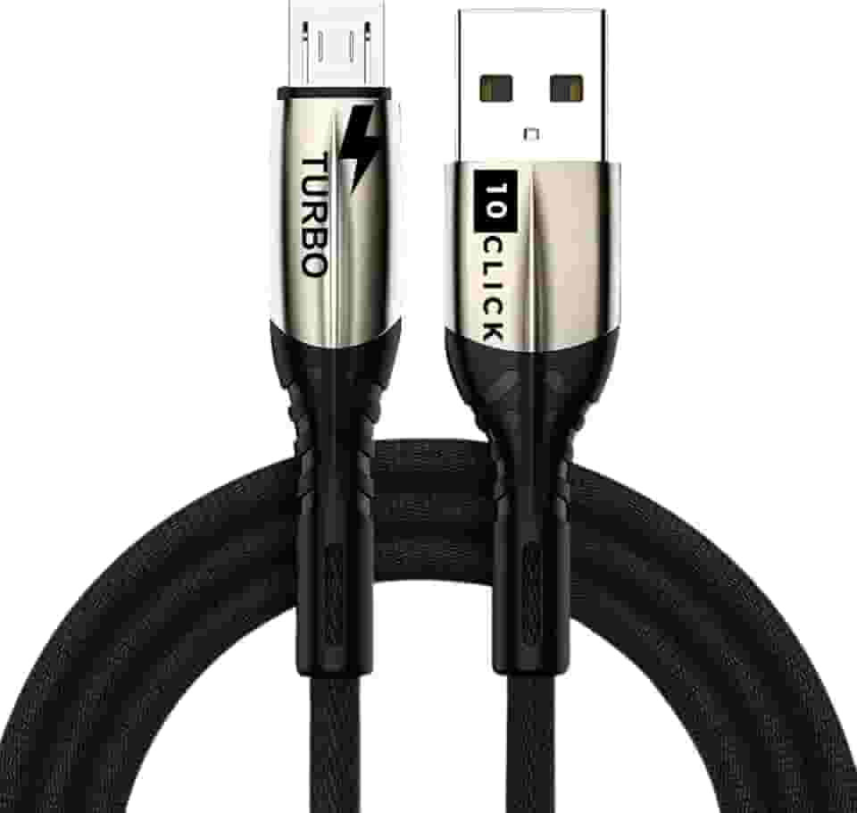 10CLICK Cabo Micro USB V8 Premium 1m 25W Carregamento Rápido Sincronização de Dados Reforçado em Nylon-66 Compatível com Celulares Android PS4 Xbox Tablets Power Bank Resistente Durável Universal