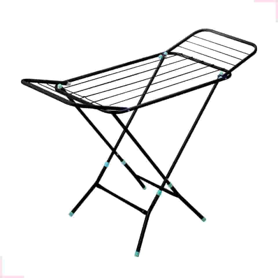 Varal Portátil De Chão Com Abas Dobráveis Não Enferruja (Preto)