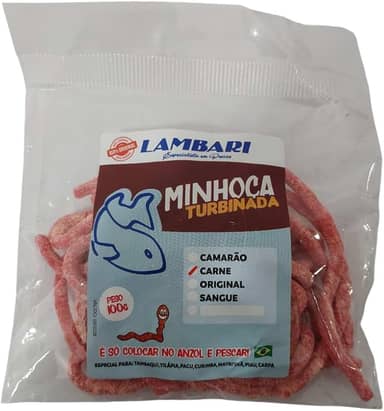 Isca Minhoca Turbinada Pronta Para Pesca De Tilápia Lambari