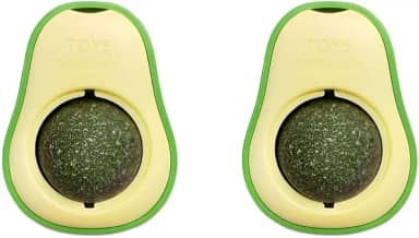 Kit 2 Brinquedos De Abacate Para Gatos Com Catnip Erva de Gato Natural Bola De Lamber Cor Sortida Premium Para Entretenimento Estímulo Físico e Diversão de Gato