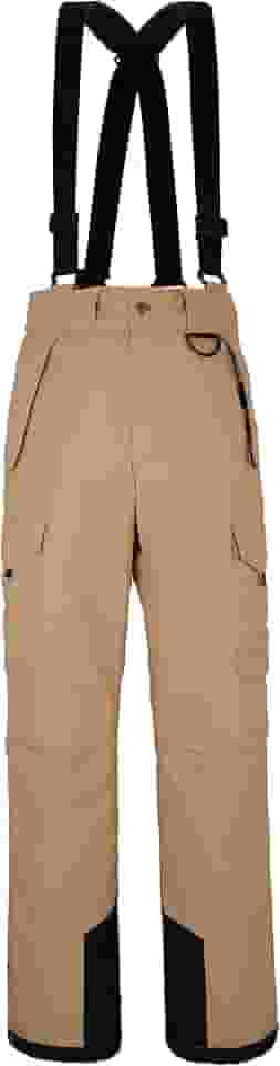 Calça cargo masculina impermeável para esqui quente isolada neve ao ar livre, Caqui, XL