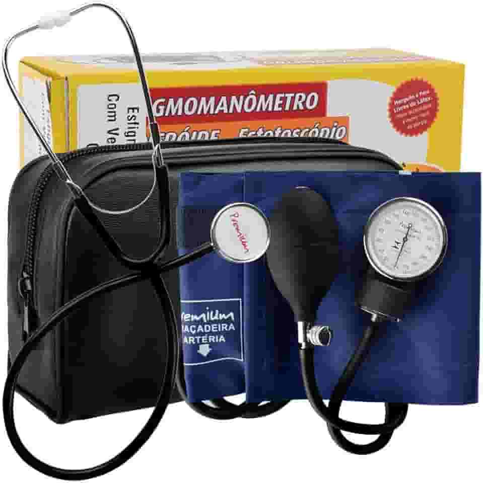 Esfigmomanômetro Aparelho Medidor De Pressão Arterial + Estetoscópio