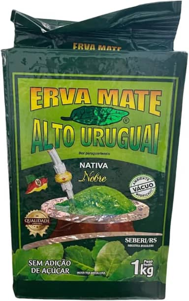 Erva Mate Alto Uruguai Nativa Nobre, Chimarrão Tradicional, Sem Açúcar, 1kg