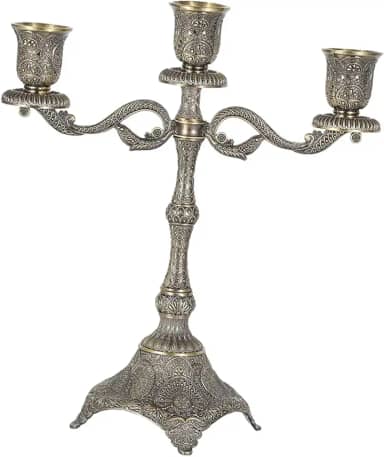 Kuntesetty Porta-velas Cônico, Candelabro, Castiçal para Sala de Jantar para Aniversário, com 3 Braços