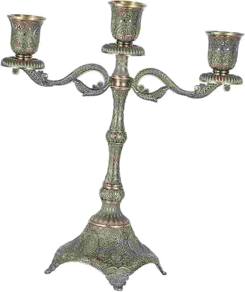 Kuntesetty Porta-velas Cônico, Candelabro, Castiçal para Sala de Jantar para Aniversário, com 3 Braços