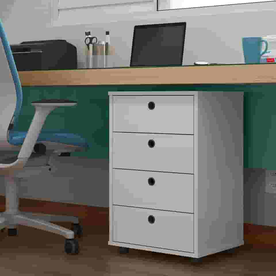 Gaveteiro para Escritório Arquivo Para Documentos Gaveteiro Classic Branco