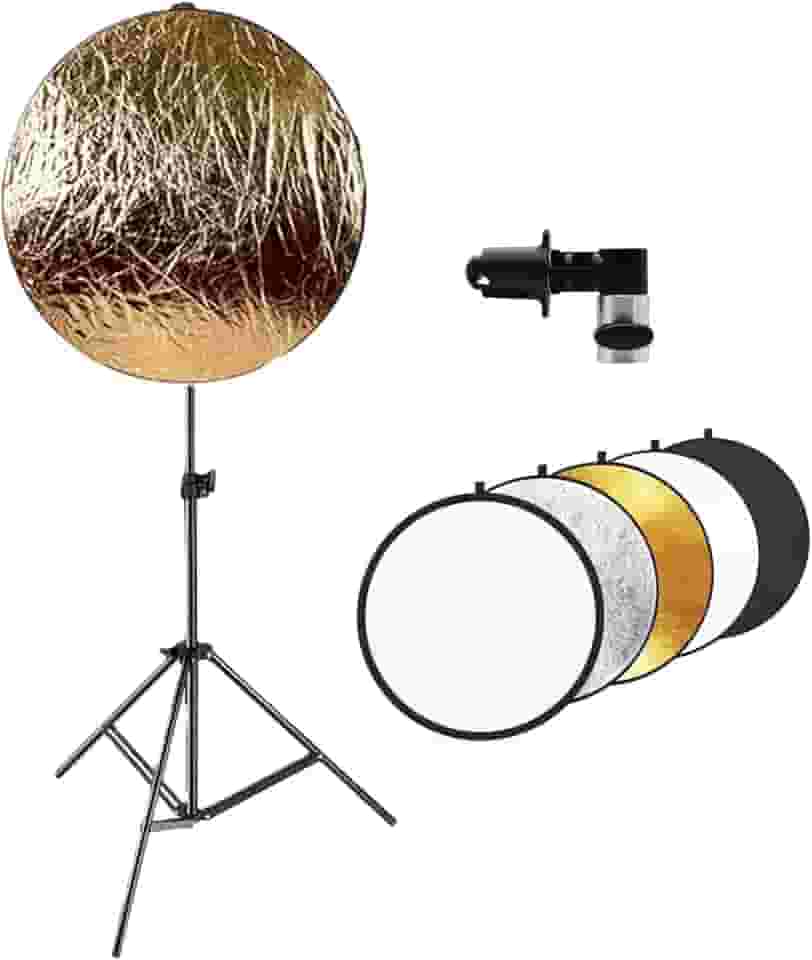 Tripé 2m em Alumínio + Kit Completo Rebatedor Defletor 60cm 5x1 Para Fotos Fotografia + Suporte