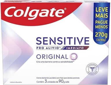 Creme Dental Para Sensibilidade Colgate Sensitive Pro-Alívio Imediato Original 90g Leve 3 Pague 2