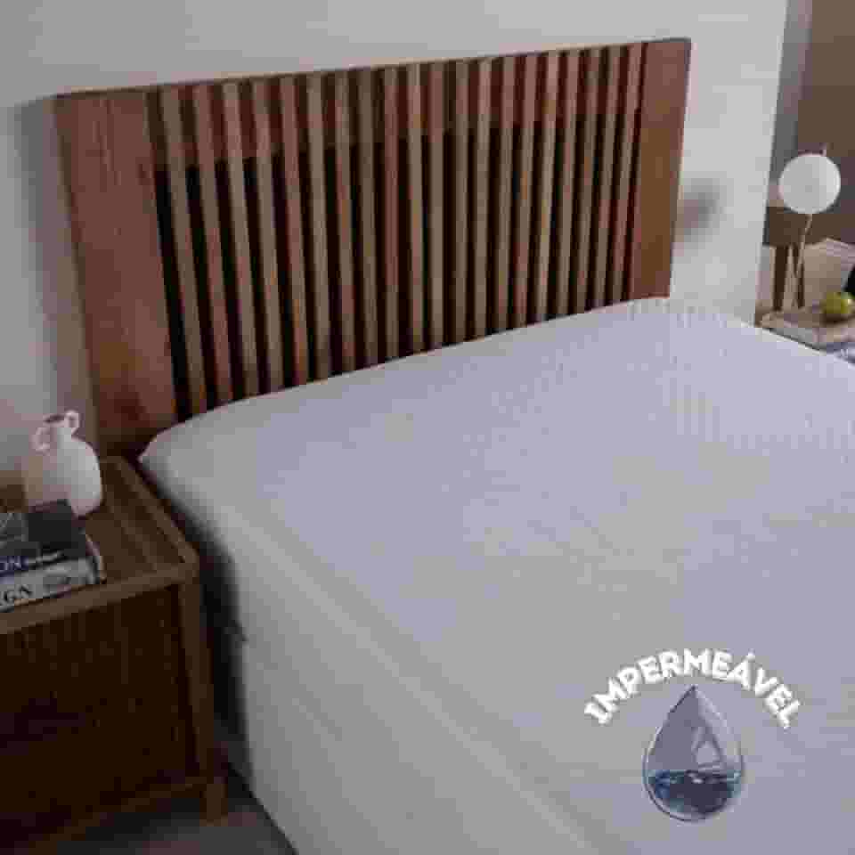 Capa De Colchão Impermeável Matelado Casal Padrão Branco