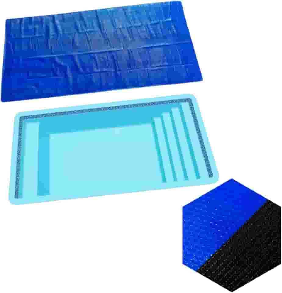 Capa Térmica Para Piscina Bonaire Splash Igui 6 X 3m 500 Micras Preta E Azul