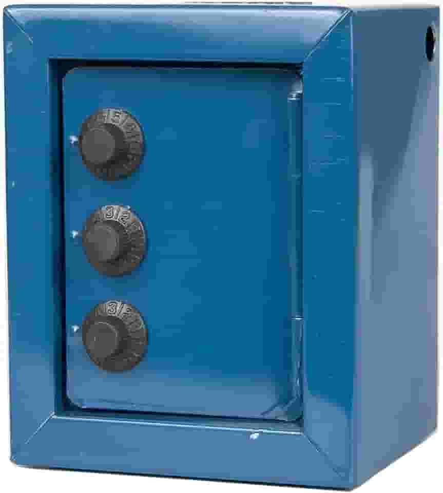 Mini Cofre Com Segredo Senha Para Moedas Notas Cofrinho (AZUL MARINHO)