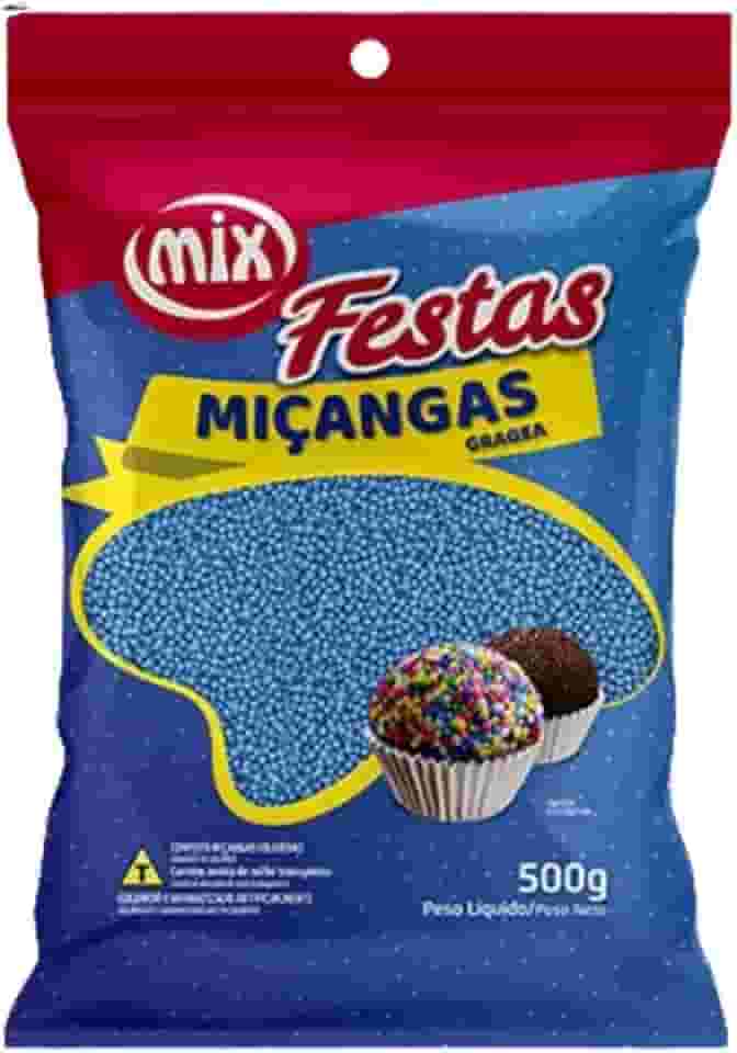 Confeito Miçanga Granulado Brigadeiro, Doces, Confeitaria Várias Cores 500g (Azul)