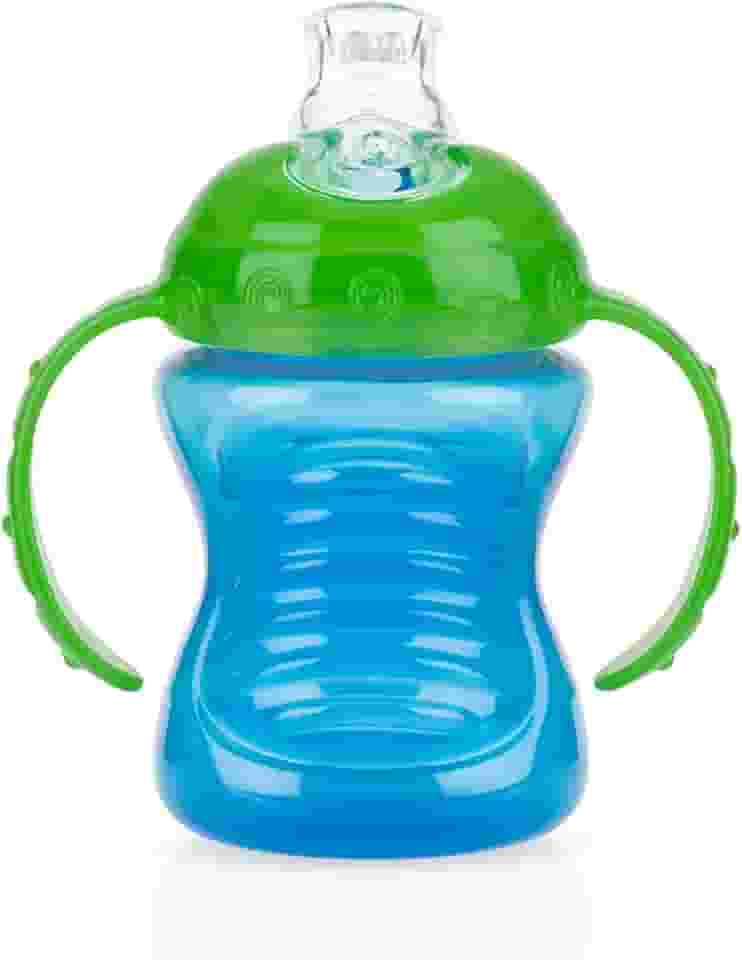 Copo com Alça e Super Bico de Silicone 240ml - Copo Infantil com Design Confortável (Azul)