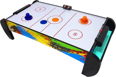 Mesa de hóquei de ar para crianças | Air Hockey de mesa para crianças, meninas, meninos, adolescentes com discos e remos de hóquei de ar, ventiladores eletrônicos