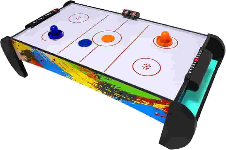 Mesa de hóquei de ar para crianças | Air Hockey de mesa para crianças, meninas, meninos, adolescentes com discos e remos de hóquei de ar, ventiladores eletrônicos