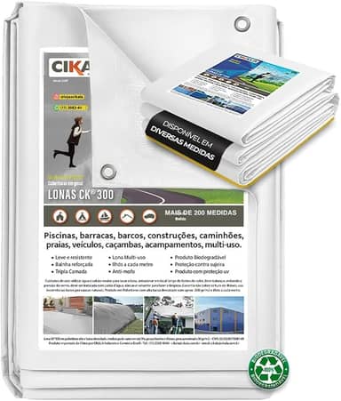 Lona de Polietileno 3x3m Branca 300 Micras – Impermeável e Reforçada Multiuso