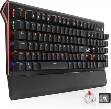 Teclado Mecânico Gamer Switch Red Led Rgb Rainbow 7 Cores 12 Funções Multimídia Anti Ghosting Abnt2 Usb para Pc Computador Notebook Mac