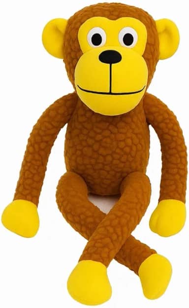 Macaco de Pelúcia Grande com Apito Brinquedo Mordedor para Cachorro