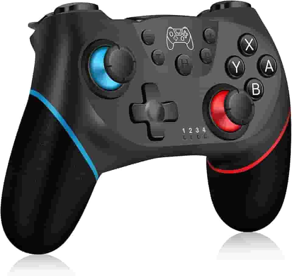 Controlador sem fio para Nintendo Switch &Switch Lite, Bluetooth Switch PRO Controlador Gamepad com Dual Shock, 6-Axis Gyroscope, Turbo - Preto